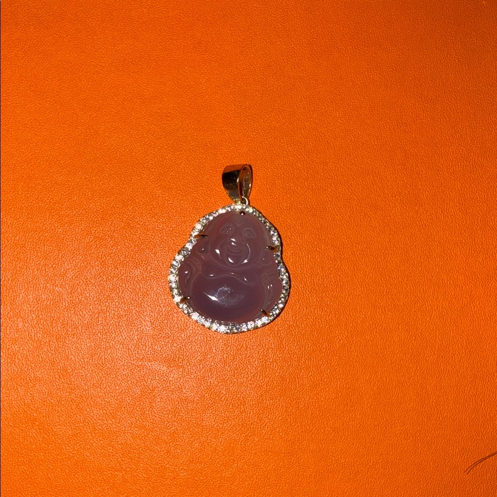 Purple Buddha Pendant with Silver Accents